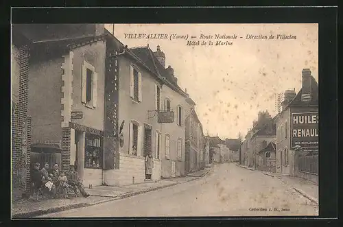 AK Villevallier, Route Nationale, Direction de Villecien, Hôtel de la Marine