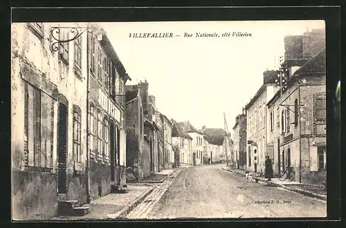 AK Villevallier, Rue Nationale, Côté Villecien, Strassenpartie