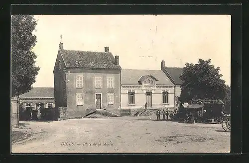 AK Diges, Place de la Mairie