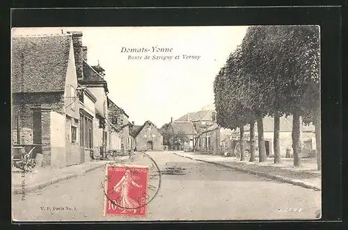 AK Domats-Yonne, Route de Savigny et Vernoy