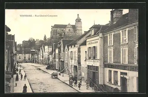 AK Tonnerre, Rue Général-Campenon, Strassenpartie