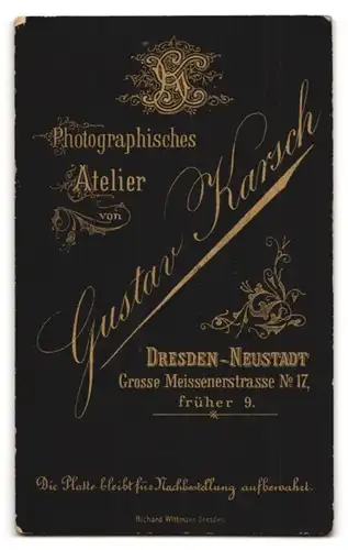 Fotografie Gustav Karsch, Dresden-Neustadt, Grosse Meissenerstrasse 17, Portrait bürgerliche Dame mit Fächer in der Hand