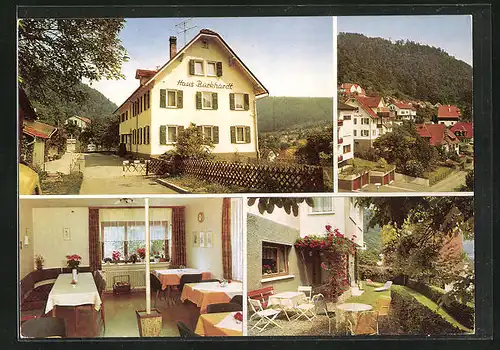 AK Bad Liebenzell, Gasthaus Burkhardt, Zeppelinstrasse 6, Innenansicht, Terrasse