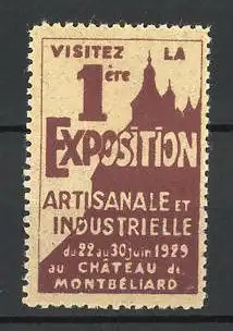 Reklamemarke Montbeliard, 1. Exposition Artisanale et Industrielle 1929, le Chateau