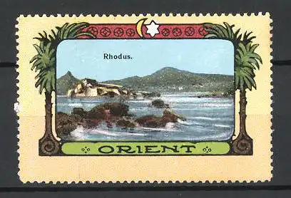 Reklamemarke Serie Orient, Panorama von Rhodus