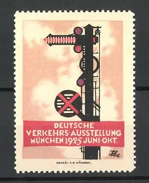 Reklamemarke München, Deutsche Verkehrs-Ausstellung 1925, Messelogo Lokomotive