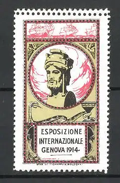 Reklamemarke Genova, Esposizione Internazionale 1914, Büste