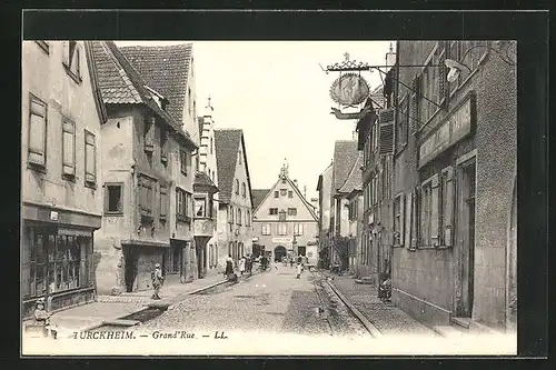 AK Turckheim, Grand` Rue, Strassenpartie