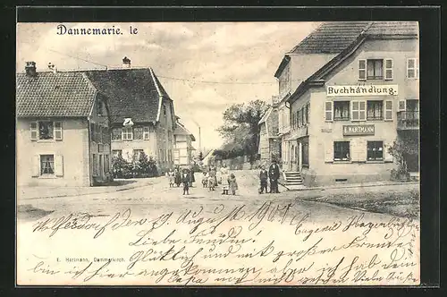 AK Dannemarie, Strassenpartie mit Buchhandlung