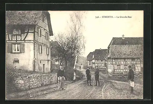 AK Strueth, La Grande-Rue, Strassenpartie