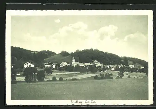 AK Friedburg, Blick auf Ort und Kirche