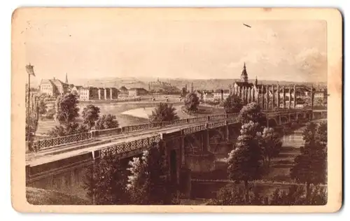 Fotografie W. Hornung, Tübingen, Ansicht Tübingen, Stadtansicht mit Brücke