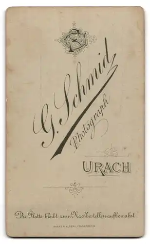 Fotografie G. Schmid, Urach, Dame im Kleid mit Buch