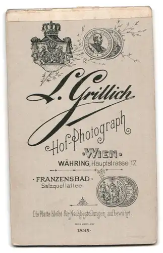 Fotografie L. Grillich, Wien-Währing, Hauptstrasse 17, Brustportrait bürgerlicher Herr mit Fliege und Vollbart