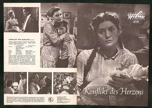 Filmprogramm PFP Nr. 51 /58, Konflikt des Herzens, Klari Tolnay, Margit Bara, Regie: Mihaly Szemes