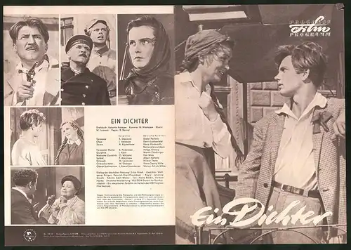 Filmprogramm PFP Nr. 103 /57, Ein Dichter, S. Dworezki, I. Iswizkaja, Regie: B. Barnet