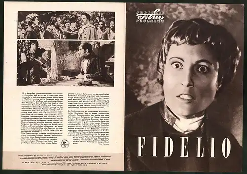 Filmprogramm PFP Nr. 101 /57, Fidelio, Claude Nollier, Richard Holm, Regie: Walter Felsenstein
