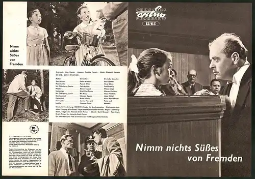 Filmprogramm PFP Nr. 12 /63, Nimm nichts Süsses von Fremden, Gwen Watford, Patrick Allen, Regie: Cyril Frankel