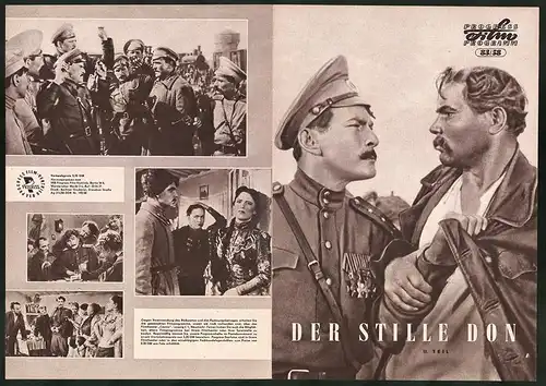 Filmprogramm PFP Nr. 83 /58, Der stille Don - 2. Teil, D. Iltschenko, A. Filippowa, Regie: Sergei Gerassimow