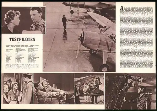 Filmprogramm PFP Nr. 79 /58, Testpiloten, W. Safonow, L. Schagolowa, Regie: A. Rybakow