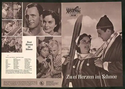 Filmprogramm PFP Nr. 74 /58, Zwei Herzen im Schnee, Metka Gabrijelcic, Stane Sever, Regie: Ilse Stobrawa