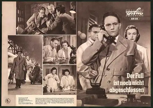 Filmprogramm PFP Nr. 69 /58, Der Fall ist noch nicht abgeschlossen, V. Raz, I. Kacirkova, Regie: L. Rychmann