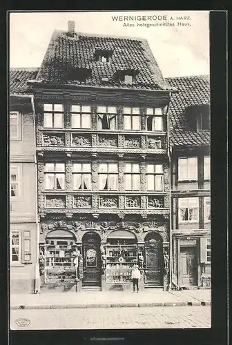AK Wernigerode, Altes holzgeschnitztes Haus