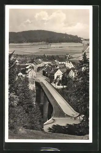 AK Saalburg a.d. Saale, Brücke führend zum Ort