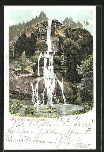 Künstler-AK Okerthal, Romkerwasserfall