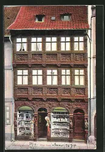 AK Wernigerode, Altes Haus, Breitestrasse 72, Wirtschaftswarenladen