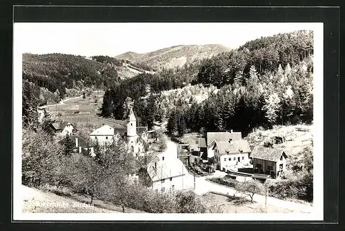 AK Kirchau, Ortsansicht aus der Vogelschau