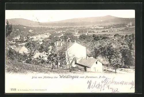 AK Weidlingau, Blick vom Mühlberg nach Mariabrunn