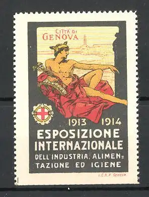 Reklamemarke Genova, Esposizione Internazionale dell'Industria 1913, Hermes