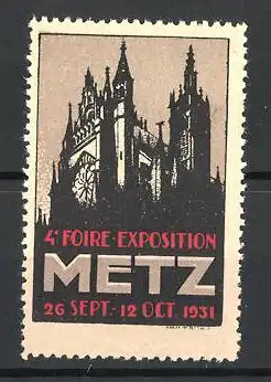 Reklamemarke Metz, 4. Foire Exposition 1931, Kirche