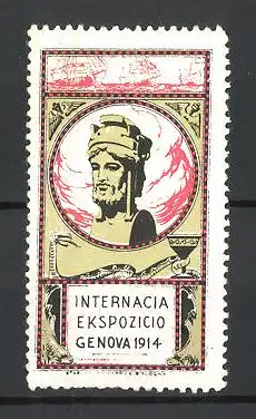 Reklamemarke Genova, Internacia Ekspozicio 1914, Büste