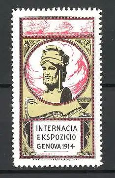 Reklamemarke Genova, Internacia Ekspozicio 1914, Büste