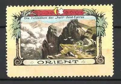 Reklamemarke Serie Orient, Die Felshöhen der Suli, Süd-Epirus
