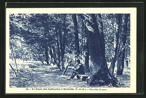 AK Réalville, Une allée du parc