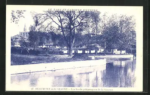 AK Beaumont-de-Lomagne, Les bords pittoresques de la Gimone