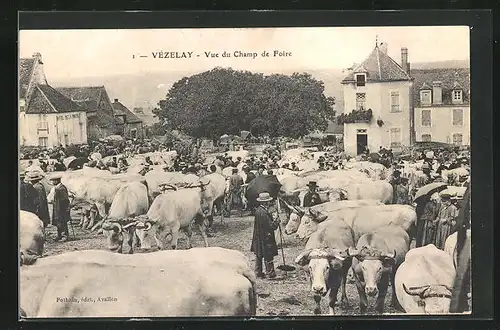 AK Vézelay, Vue du Champ de Foire