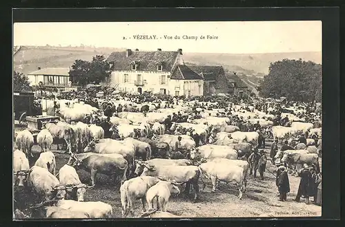 AK Vézelay, Vue du Champ de Foire