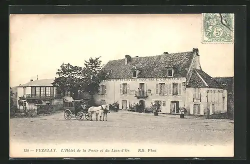 AK Vézelay, L`Hotel de la Poste et du Lion-d`Or