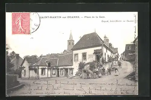 AK Saint-Martin sur Ouanne, Place de la Gare