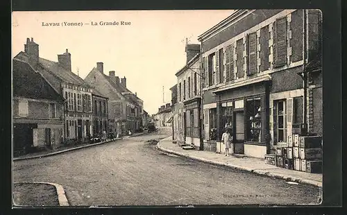 AK Lavau, La Grande Rue, Strassenpartie