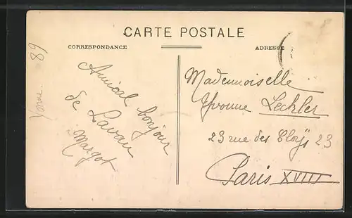 AK Lavau, La Grande Rue, Strassenpartie