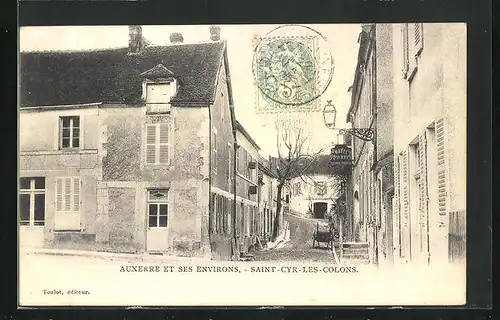 AK Saint-Cyr-les-Colons, Strassenpartie mit Hotel Petit