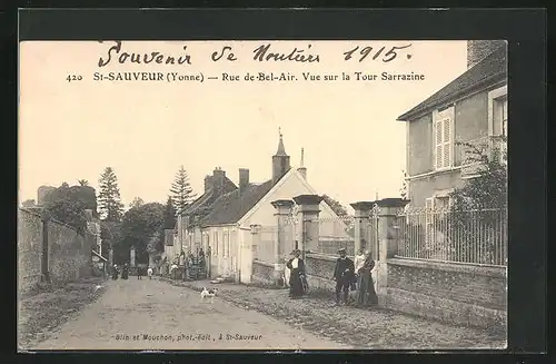 AK St-Sauveur, Rue de Bel-Air, Vue sur la Tour Sarrazine