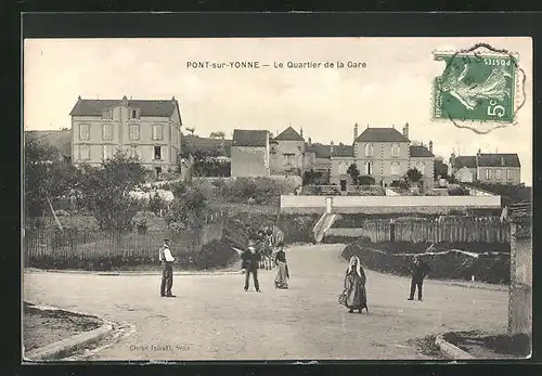 AK Pont-sur-Yonne, Le Quartier de la Gare