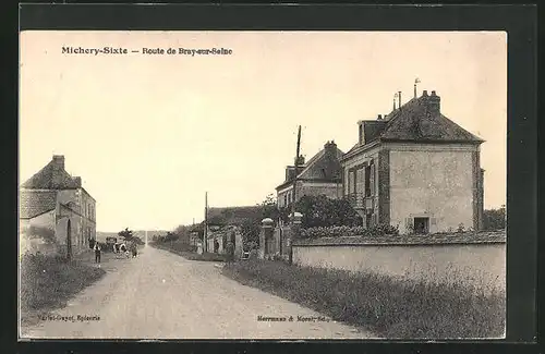 AK Michery-Sixte, Route de Bray-sur-Seine