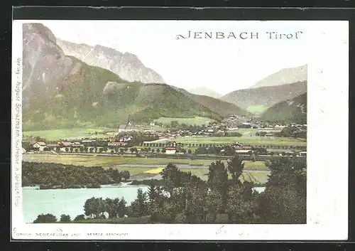 AK Jenbach, Ortsansicht aus der Ferne